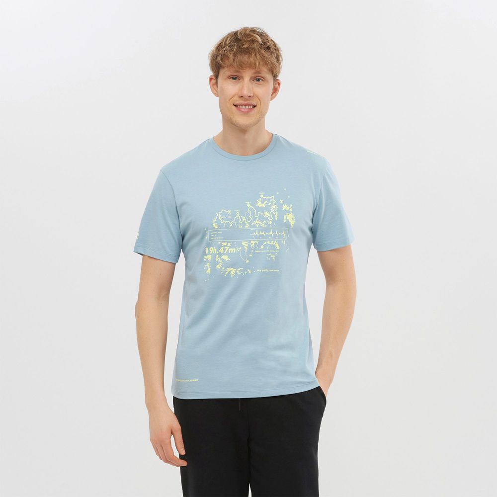 Salomon T-Shirts Herre Blå - OUTLIFE GRAPHIC SALOMONOTONE SS M (PBHYS-0417)